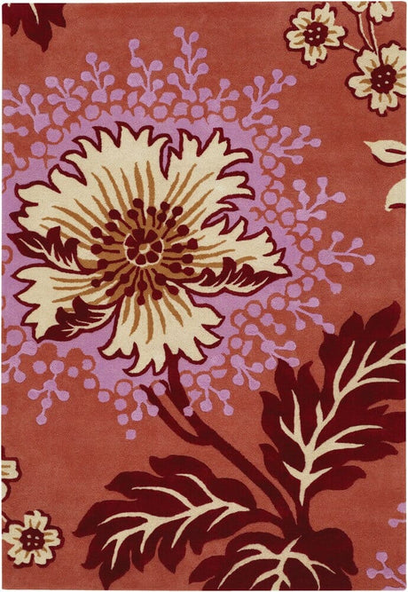 Chandra Amy Butler Amy13208 Crimson / Lavender / Cream Rugs.