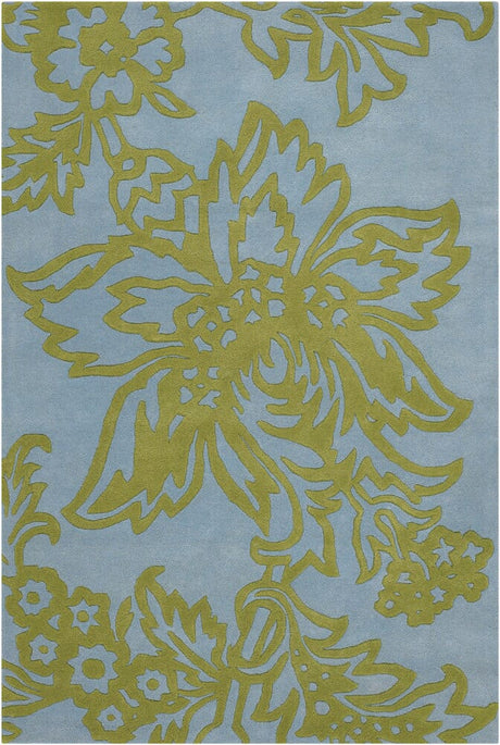 Chandra Amy Butler Amy13216 Green / Blue Rugs.