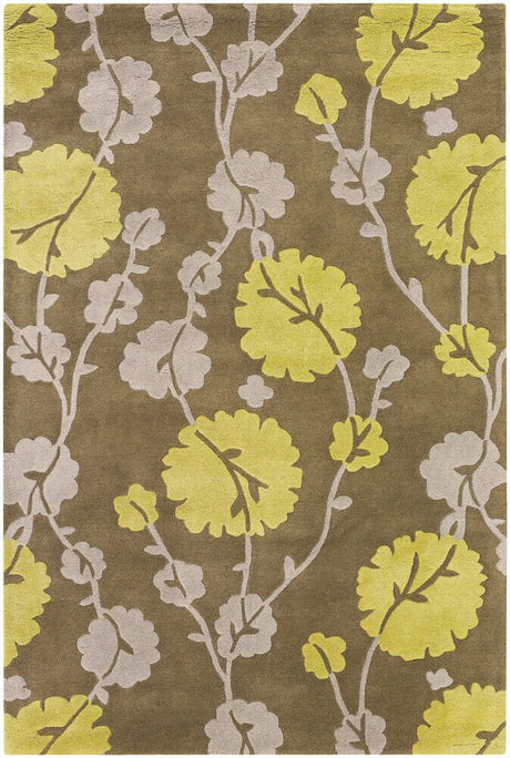 Chandra Amy Butler Amy13219 Green / Grey / Brown Rugs.