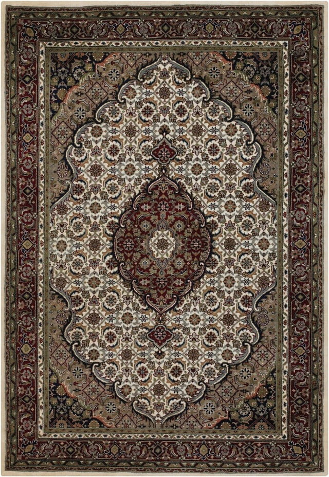 Chandra Arumai Aru12500 Ivory / Green / Burgundy / Black / Brown Rugs.