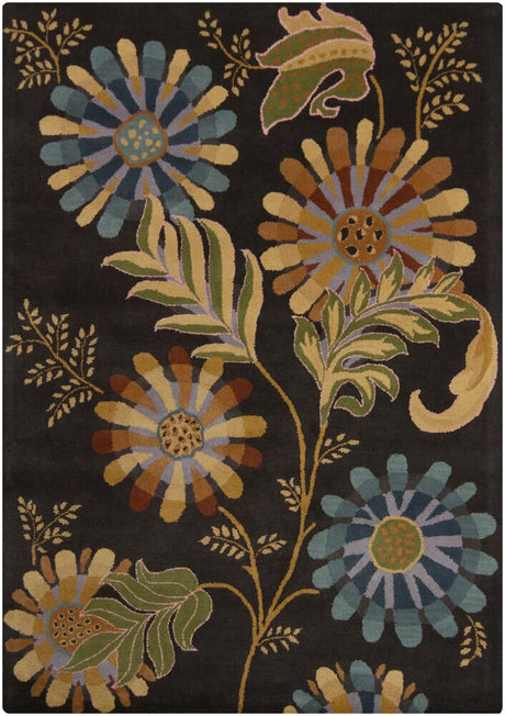 Chandra Bajrang Baj-8027 Charcoal Black Rugs.