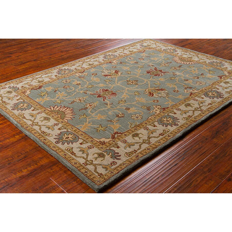 Chandra Bajrang Baj8041 Beige / Orange / Burgundy / Green Rugs.