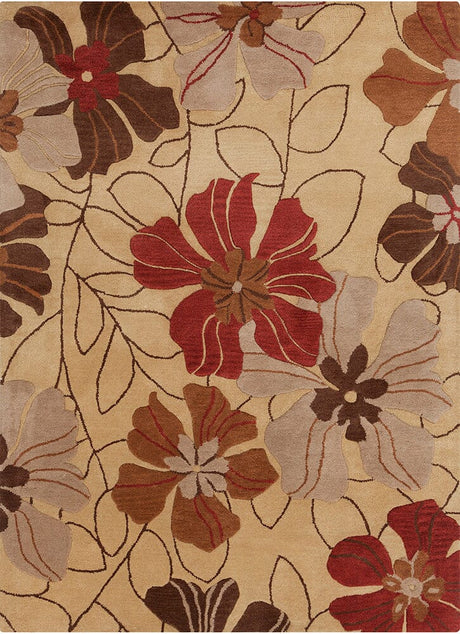 Chandra Bajrang Baj8049 Gold / Brown / Burgundy / Beige Rugs.