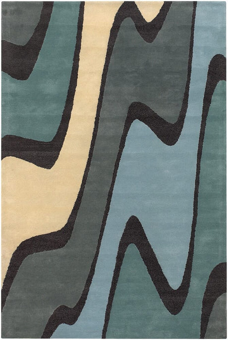 Chandra Bense Garza ben-3006 Blue Rugs.