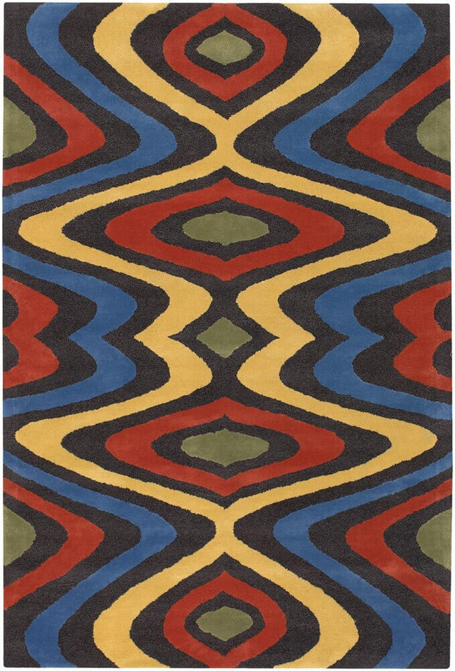 Chandra Bense Garza Ben3008 Black / Blue / Red / Yellow / Green Rugs - Chandra - ben3008 - 23