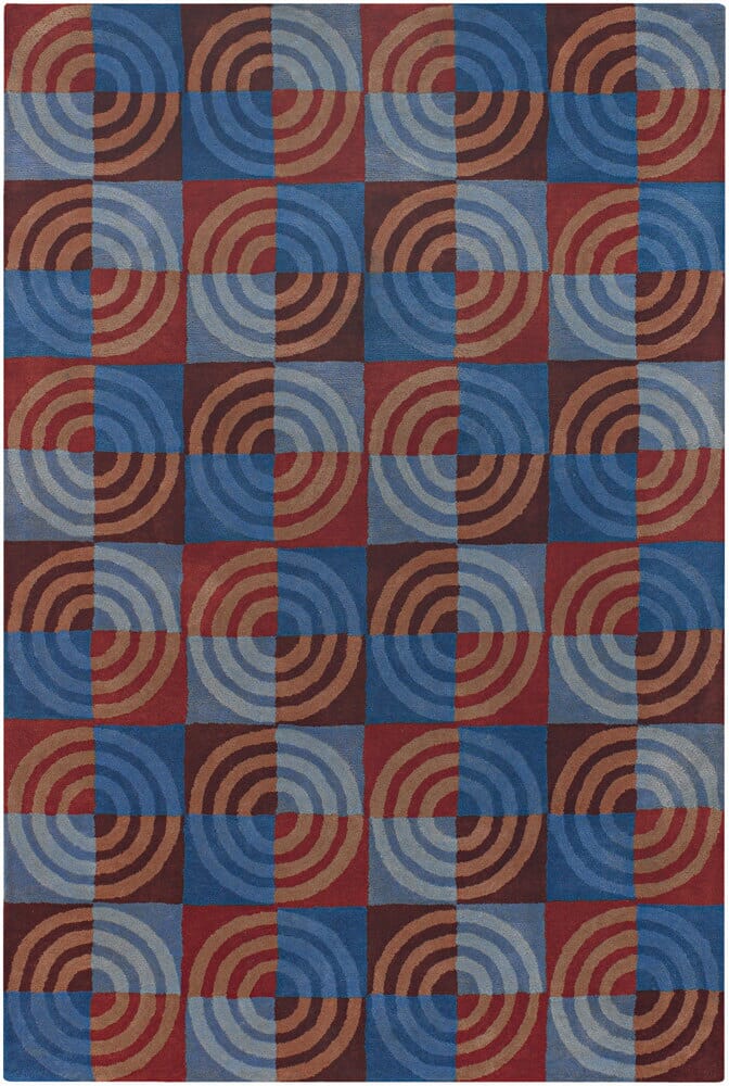 Chandra Bense Garza Ben3018 Red / Blue / Grey / Brown Rugs.