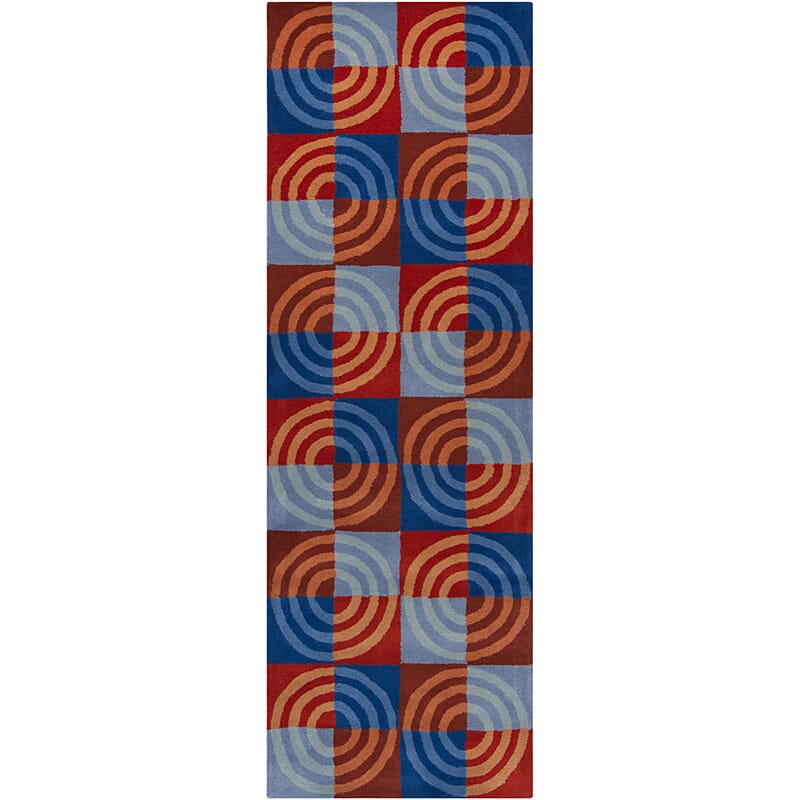 Chandra Bense Garza Ben3018 Red / Blue / Grey / Brown Rugs.