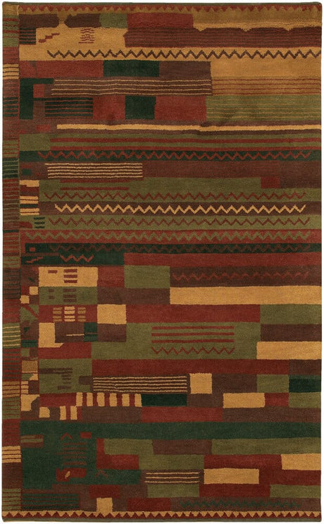 Chandra Chelsea Che1615 Burgundy / Tan / Green / Red Rugs - Chandra - che1615 - 23