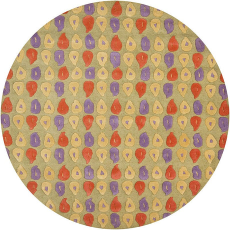 Chandra Daisa Dai-16 Green / Red / Lilac / Yellow Rugs.