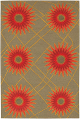 Chandra Daisa Dai12 Red / Orange / Yellow / Grey Rugs.