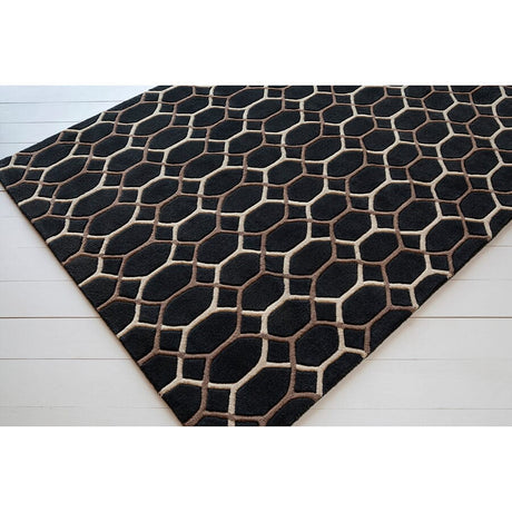 Chandra Davin Dav-25832 Black / Brown / Cream Rugs.