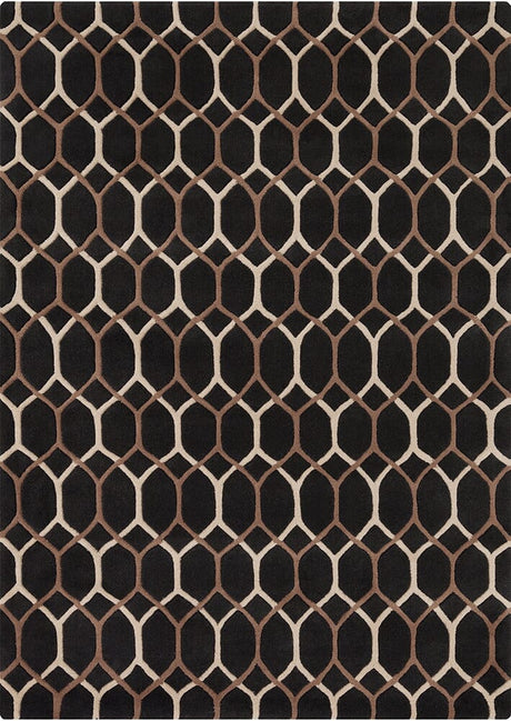 Chandra Davin Dav-25832 Black / Brown / Cream Rugs.