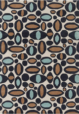 Chandra Davin Dav-25833 Black / Blue / Brown / Cream Rugs.