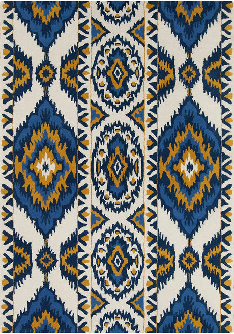 Chandra Davin Dav-25836 Gold / Blue / White Rugs.