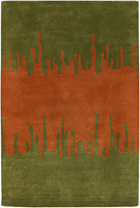 Chandra Faro Far-6205 Orange / Green Rugs.