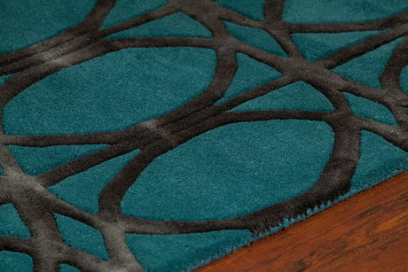 Chandra Fran Fra42100 Teal / Charcoal Rugs.