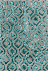 Chandra Fran Fra42101 Teal / Grey Rugs.