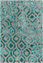 Chandra Fran Fra42101 Teal / Grey Rugs.