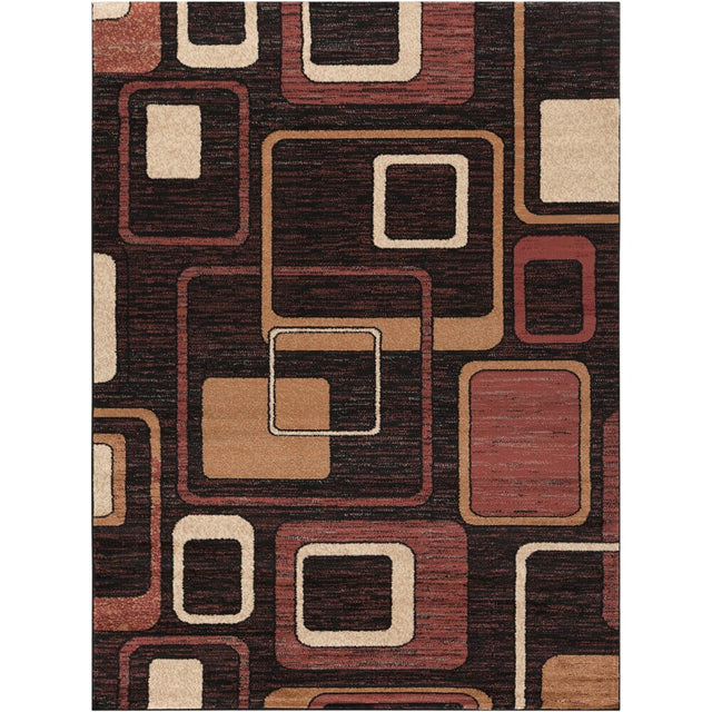 Chandra Ganesh Ganesh15 Black / Brown / Cream Rugs - Chandra - ganesh15 - 58