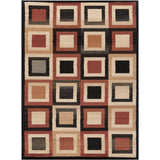 Chandra Ganesh Ganesh19 Black / Tan / Ivory / Grey / Red Rugs.