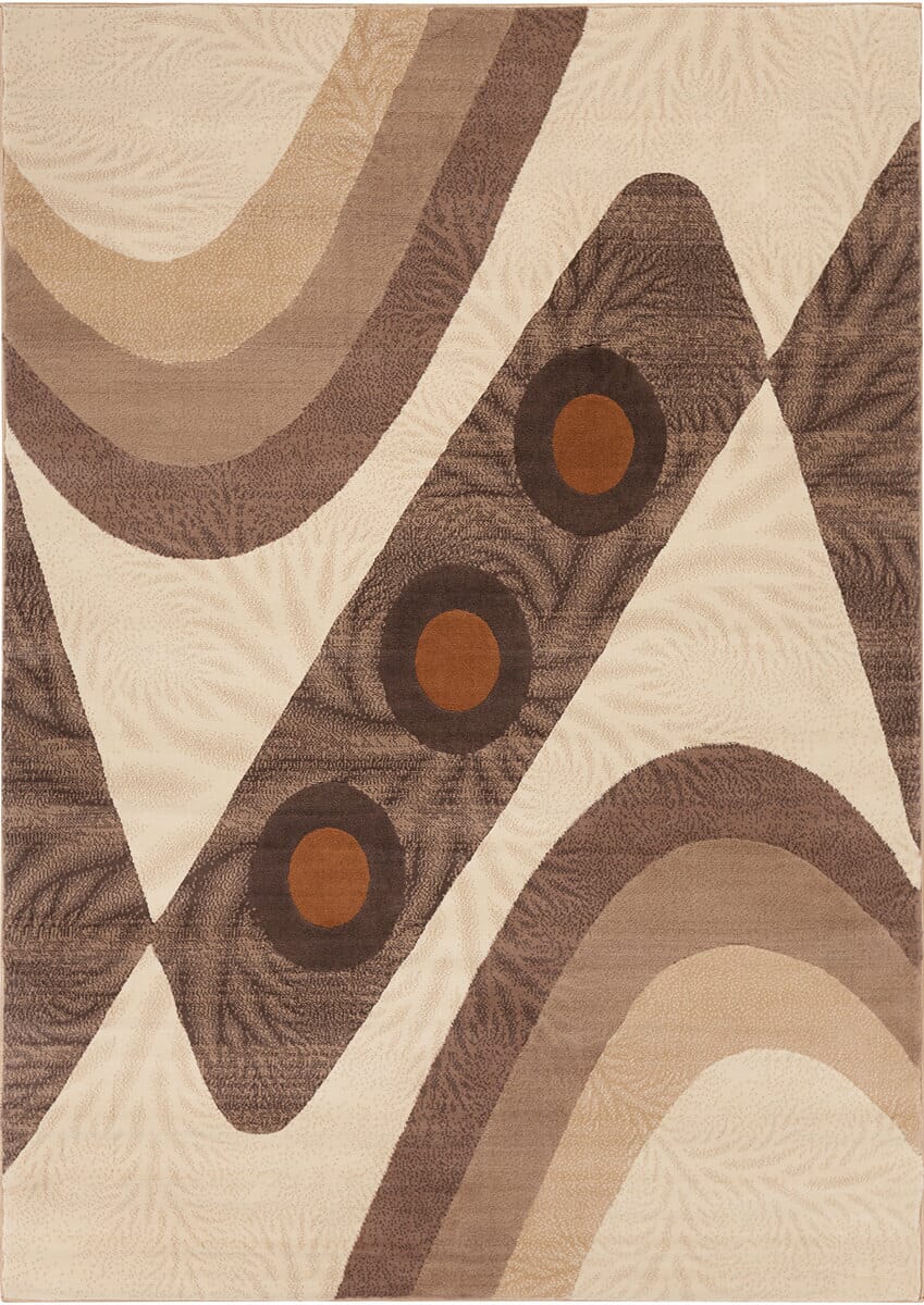 Chandra Ganesh Ganesh29 Tan / Ivory / Brown Rugs.
