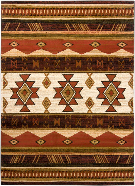 Chandra Ganesh Ganesh4 Brown / Black / Green / Cream Rugs - Chandra - ganesh4 - 58