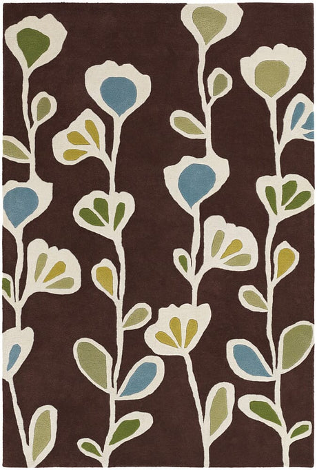 Chandra Inhabit Inh21608 Dark Brown Rugs.