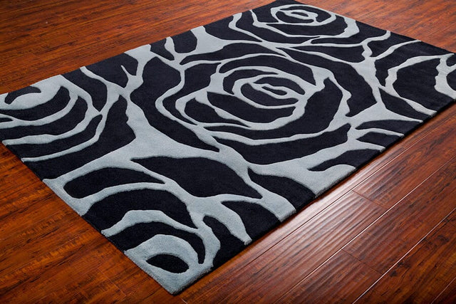 Chandra Int Int-30070 Black / Blue Rugs.