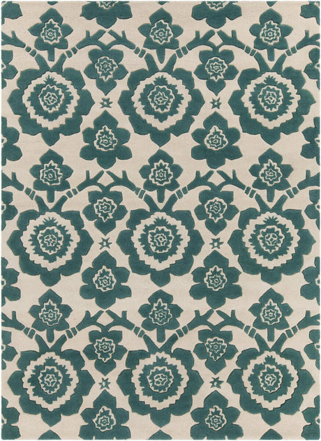 Chandra Int Int-30085 Green / Cream Rugs.