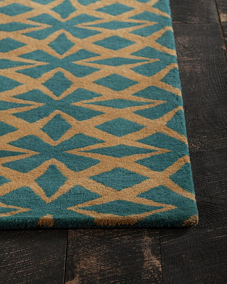 Chandra Int Int-30093 Blue / Gold Rugs.