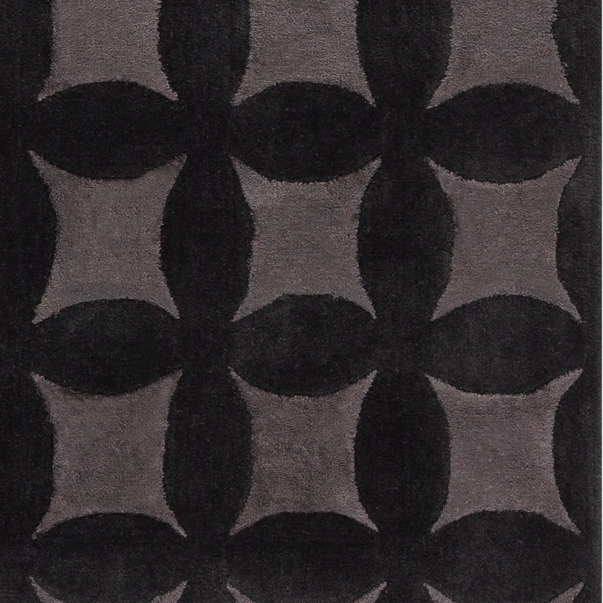Chandra Isadora ISA-56701 Black / Gray rug, close-up detail