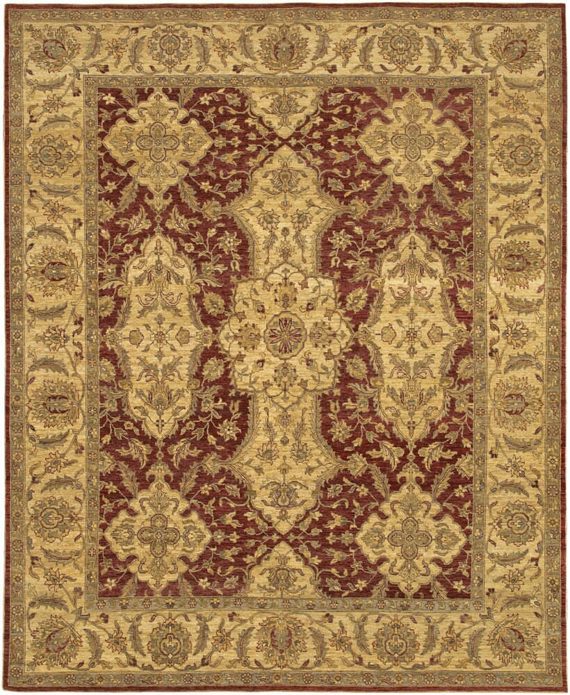 Chandra Kamala Kam1508 Burgundy / Sage Green / Tan / Gold Rugs.