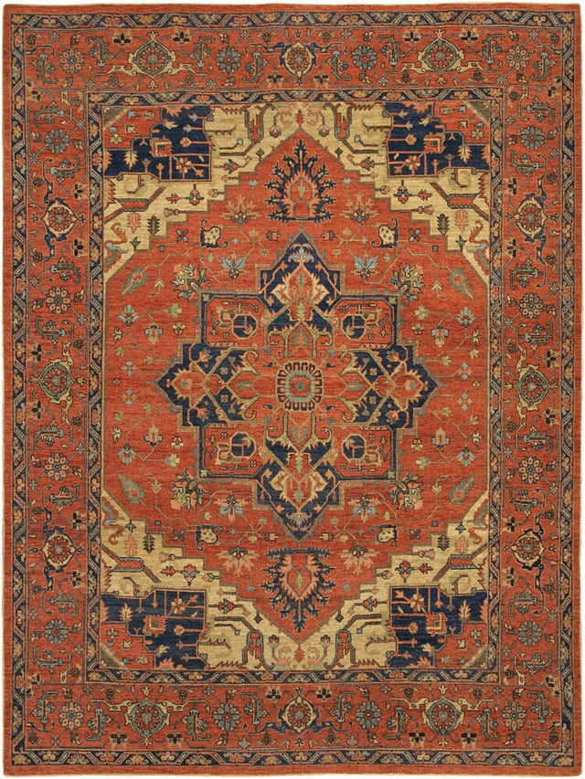 Chandra Kamala Kam1511 Deep Orange / Green / Gold / Blue Rugs.