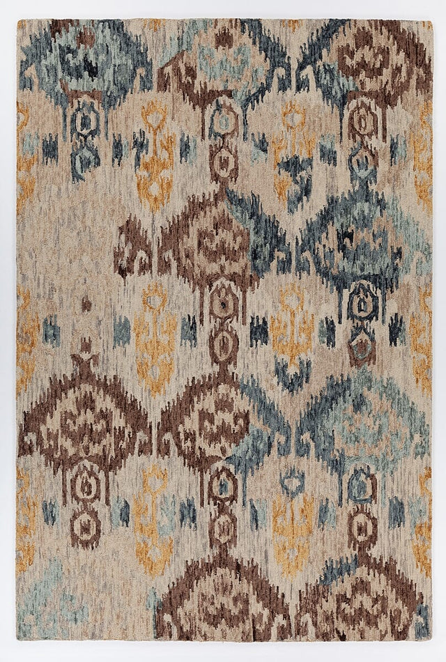 Chandra Kara Kar-49901 Blue / Brown / Beige / Orange Rugs.