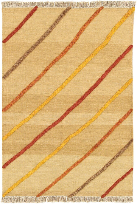 Chandra Kilim Kil2220 Tan / Red / Brown / Orange / Gold Rugs.