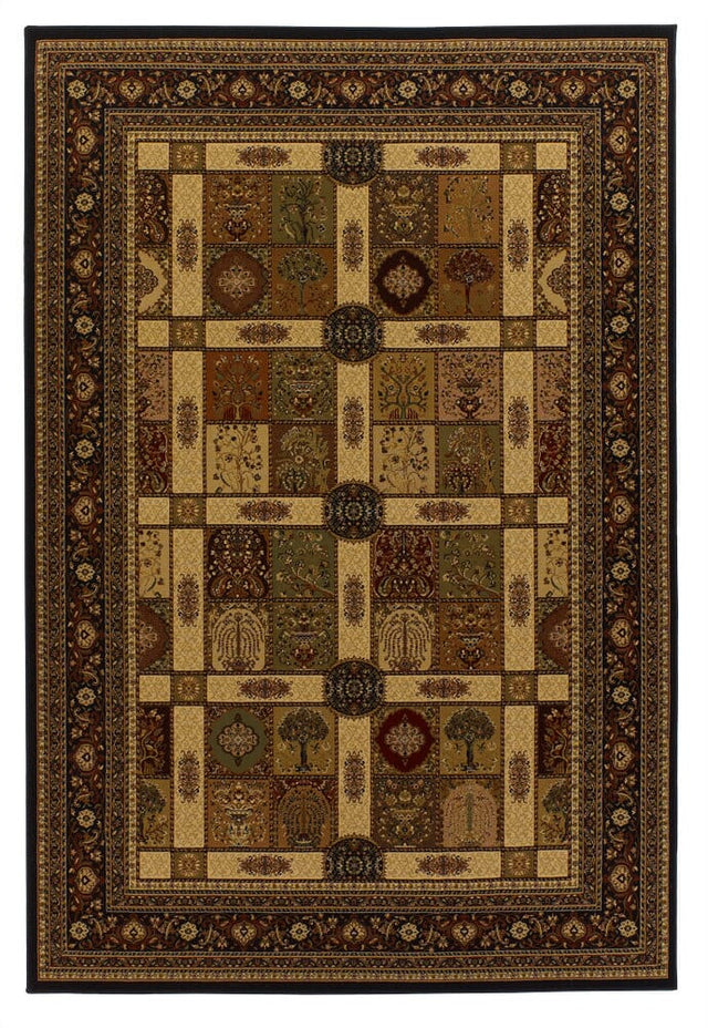 Chandra Laurel Lau22101 Black / Gold / Green / Burgundy / Brown Rugs.