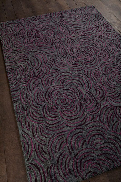 Chandra Leia Lei42200 Burgundy / Grey Rugs - Chandra - LEI42200 - 576