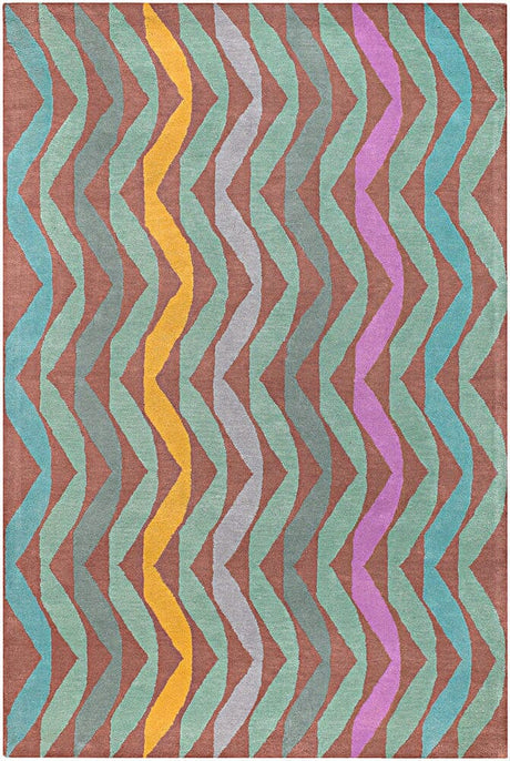 Chandra Lepley Lep2904 Brown / Green / Blue / Pink / Yellow Rugs.