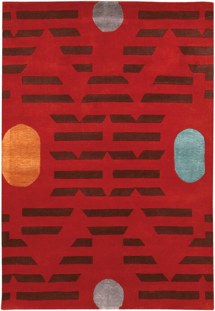 Chandra Lost Link Los-1810 Red / Brown / Orange / Blue Rugs.