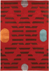 Chandra Lost Link Los-1810 Red / Brown / Orange / Blue Rugs.