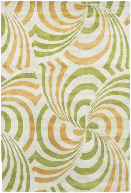 Chandra Lost Link Los-1814 Green / Gold / White Rugs.