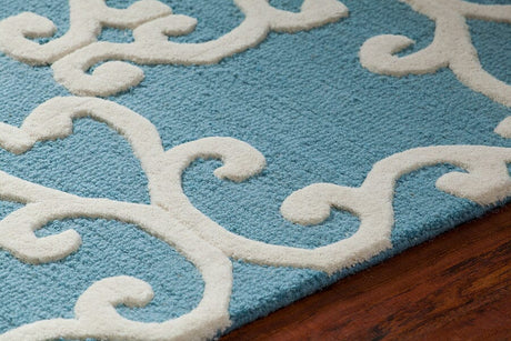 Chandra Makenna Mak42601 Blue / Cream Rugs.