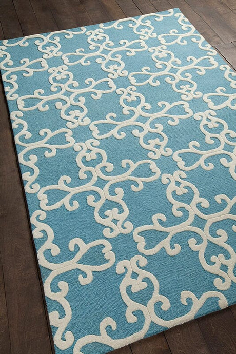 Chandra Makenna Mak42601 Blue / Cream Rugs.