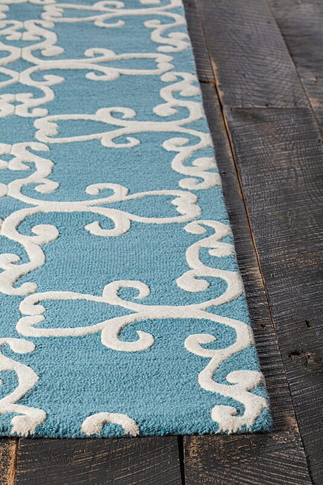 Chandra Makenna Mak42601 Blue / Cream Rugs.