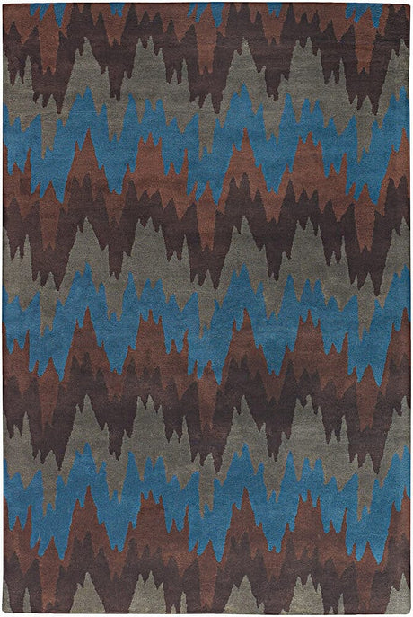 Chandra Mary Agan Mar-2402 Brown / Blue / Taupe Rugs.