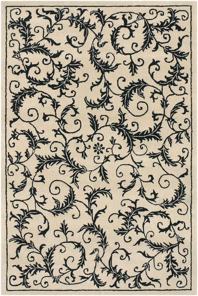 Chandra Metro Met-582 Ivory / Black Rugs.