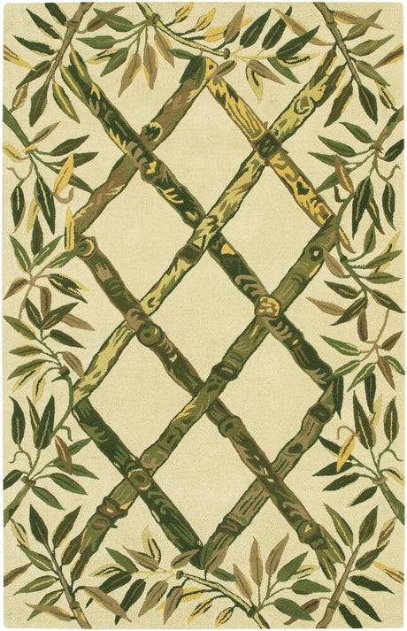 Chandra Metro Met555 Ivory / Green / Gold / Tan / Brown Rugs.