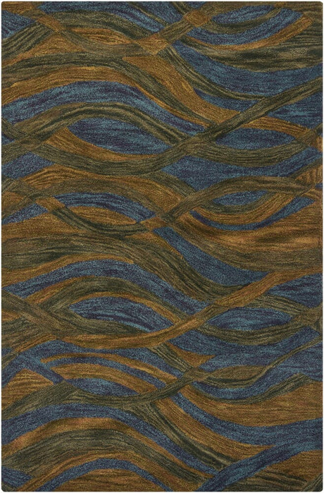 Chandra Navyan Nav5000 Blue / Green / Brown Rugs.