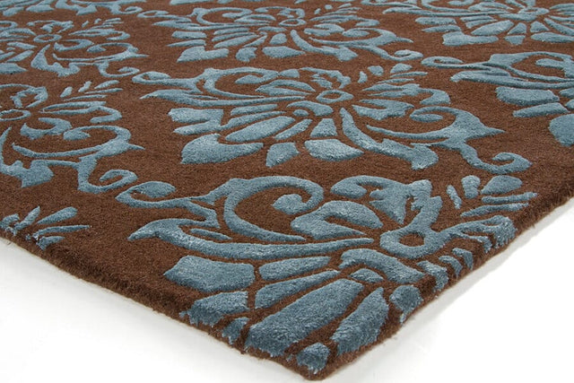 Chandra Navyan Nav5010 Brown / Blue Rugs.