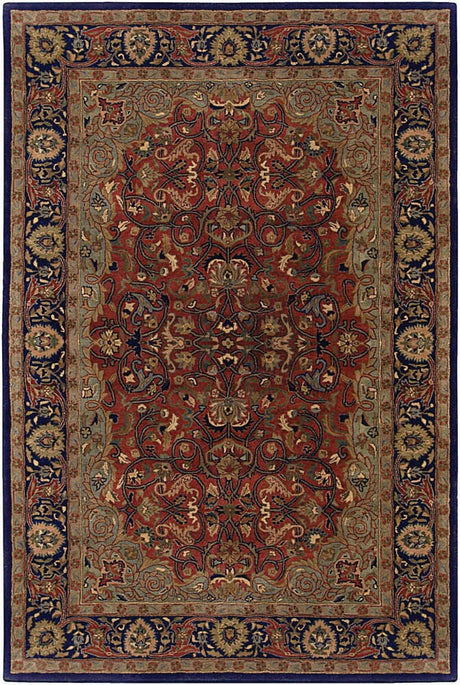 Chandra Panna Pan3303 Navy Blue / Rust / Grey / Green / Tan / Brown Rugs.